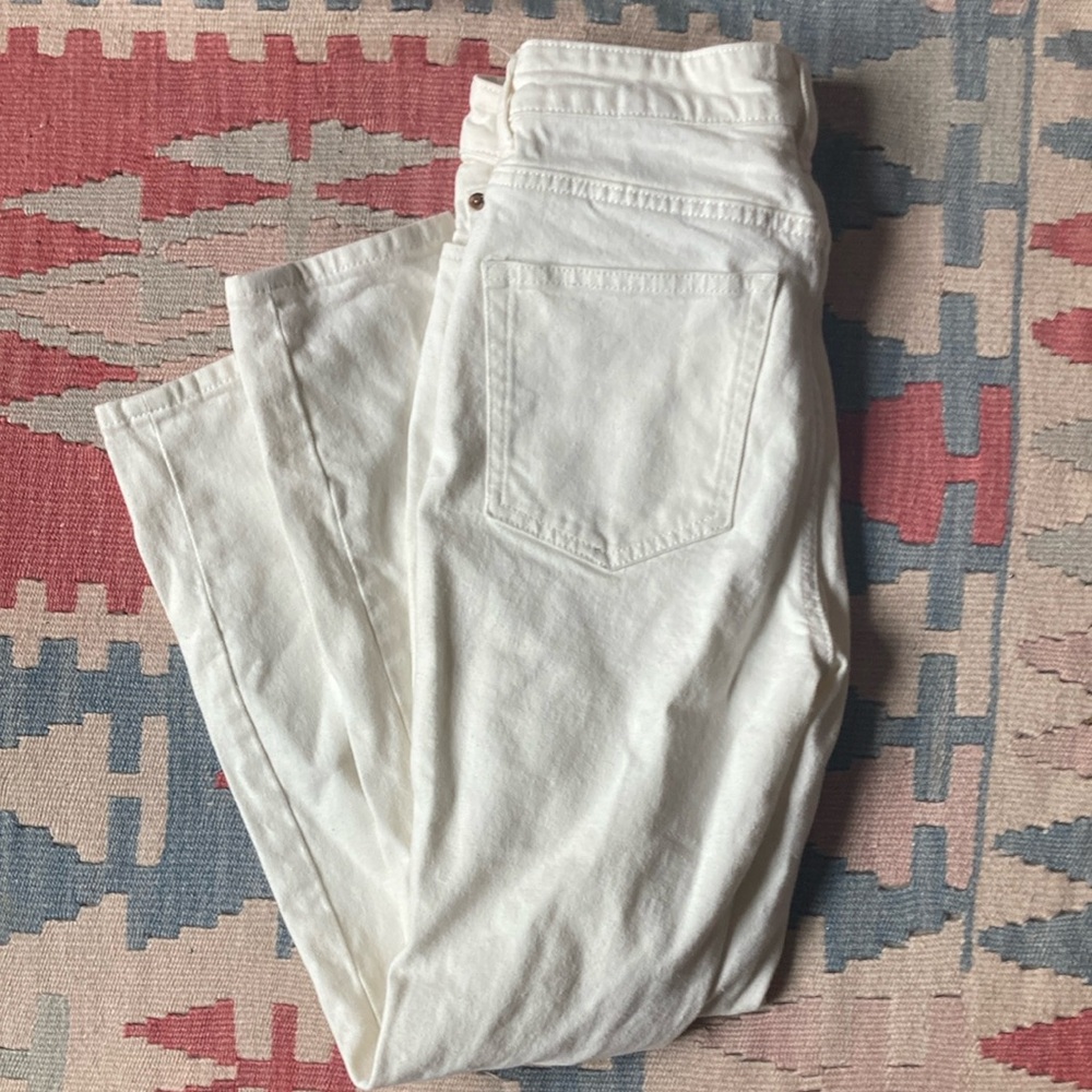 H&M Women's High Rise White Jeans